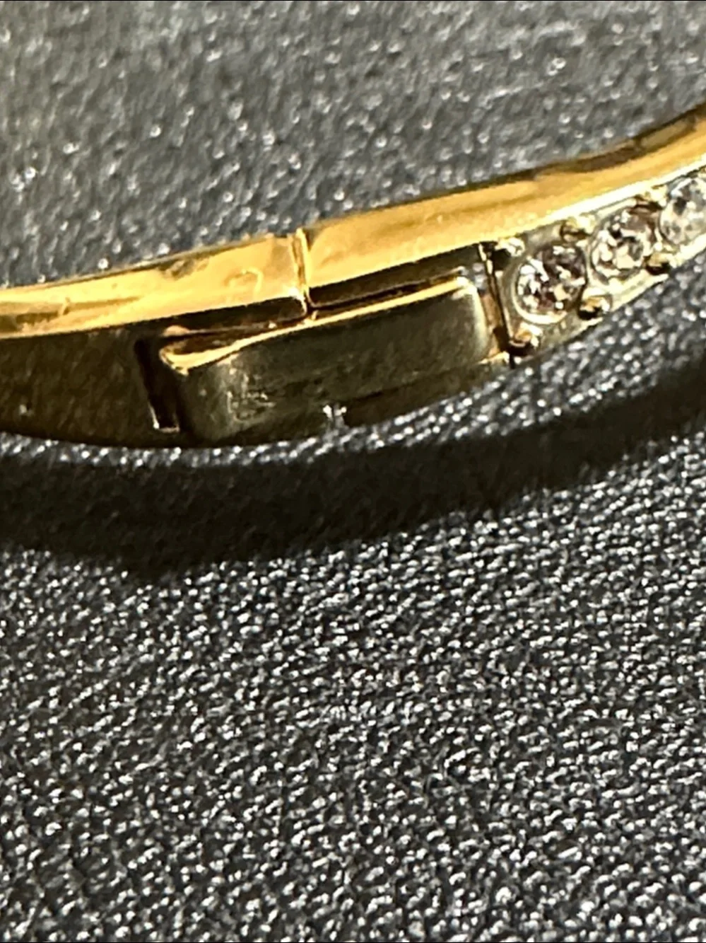 Kate Spade New York Skinny Mini Pave’ Gold Plate Bow Hinged Bangle Bracelet
